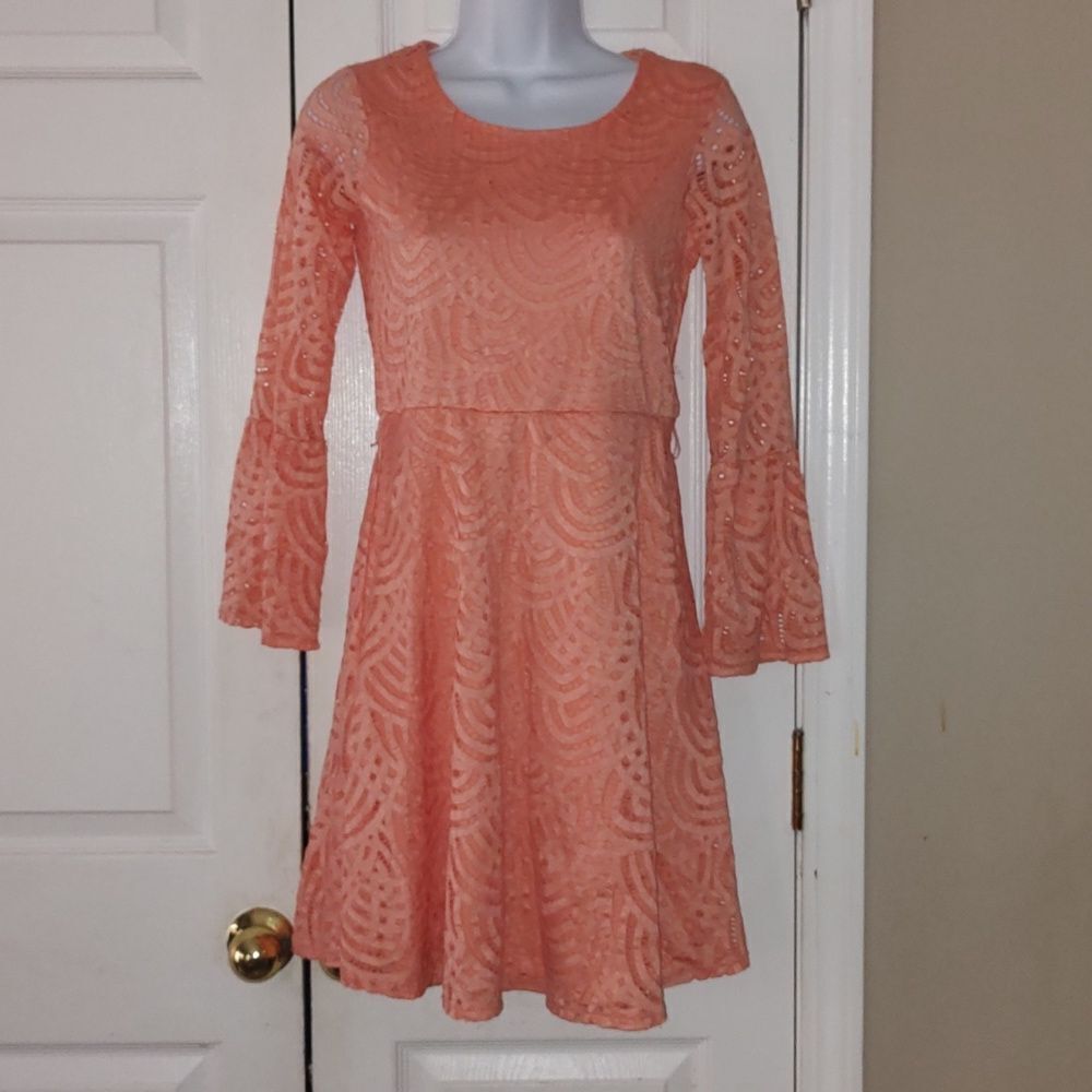 Speechless girls peach lace overlay dress  Sz 16
